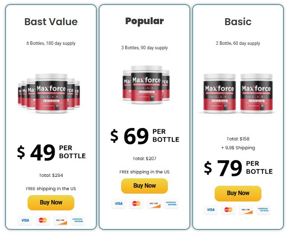 Max Force Price Packages